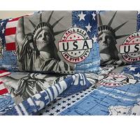 Pago Poco Copripiumino Sacco+2 Federe Matrimoniale in Morbidissima Microfibra Disegno AMERICA 250X200+40cm. NO STIRO!!!!