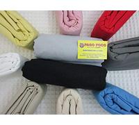 PAGO POCO Lenzuolo sotto con Angoli Singolo in Tinta Unita 90X200+25cm. 100% Cotone in Fibra Naturale(Giallo)