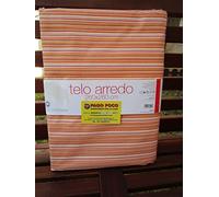 Pago Poco Telo Arredo Copritutto Matrimoniale Fantasia GEOMETRICO a RIGHE 100% Cotone Misura 260x260 Colore:Arancio ...NOVITA' 2022!!!!