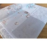 Pago Poco Telo Arredo Copritutto Multiuso Matrimoniale Disegno CUORI E SHABBY Misura: 260x260 100% Cotone in Fibra Naturale !!!