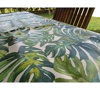 Pago Poco Tovaglia in Cotone Plastificato Disegno Palma Colore Verde 100% Impermeabile in Tutte Le Misure Made in Italy Novita' 2022!!! (140X180)