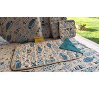 Pago Poco Tovaglietta Americana In Cotone Trapuntato Con Tovagliolo Disegno PESCI DI MARE MADE IN ITALY !!!! (Tovaglietta Americana)