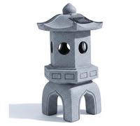Pagoda decorativa da giardino giapponese con luce solare - Statua da esterno in resina realizzata a mano per giardino, patio, cortile, statue da esterno automatiche a LED bianco caldo Statua della pa