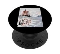 Pagoda giapponese Monte Fuji Cherry Blossom Paesaggio Arte PopSockets PopGrip Adesivo