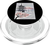 Pagoda giapponese Monte Fuji Cherry Blossom Paesaggio Arte PopSockets PopGrip per MagSafe