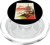 Pagoda giapponese Tempio Monte Fuji Cherry Blossom Art PopSockets PopGrip per MagSafe