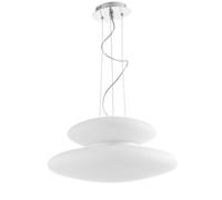 Pagoda sospensione in vetro bianco 50cm