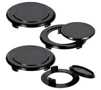 PAGOW Set di 4 anelli e tappi per ombrellone da 5,1 cm per tavolo da giardino, terrazzo, spiaggia, dimensioni standard con foro spesso per ombrello, colore: nero