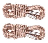 PAGOW Stringhe con strass glitterati, lacci rotondi per scarpe da ginnastica, cordoncini di ricambio con coulisse, Champagne, 100cm