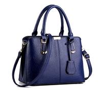 Pahajim Borsa a Mano Donna Elegante PU Pelle Borsa Tracolla Rigida Borse Donna a Spalla per Lavoro, Shopping e Viaggi(Blu)