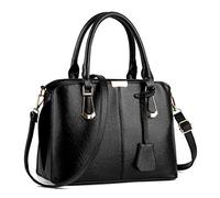 Pahajim Borsa Tracolla Donna PU Pelle Tote Bag Borsa a Spalla Borsetta Donna Elegante per Affari, Shopping e Viaggi(Nero)