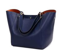 Pahajim Borse Tote Borsa Tracolla Donna Grande Capienza PU Pelle Borsa a Spalla Elegante Borsetta Donna per Shopping,Lavoro,Viaggio (Blu)