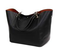 Pahajim Borse Tote Borsa Tracolla Donna Grande Capienza PU Pelle Borsa a Spalla Elegante Borsetta Donna per Shopping,Lavoro,Viaggio (Nero)