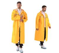 Pahajim Impermeabile Donna Uomo Giacca Antipioggia Lunga, Leggera Mantello Riutilizzabile Ripstop Con Cappuccio Regolabile