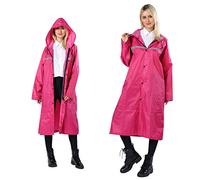 Pahajim Poncho impermeabile riutilizzabile con nastro riflettente, cappuccio e maniche traspiranti leggeri rimangono caldi e asciutti, cappotto antipioggia per campeggio, escursionismo, viaggi., Rosa