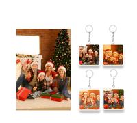 Pahdecor 4 portachiavi in acrilico personalizzabili 2D, diversi stili divertenti con foto ritratti, portachiavi personalizzati per borse leggere, regali commemorativi per coppie, famiglie