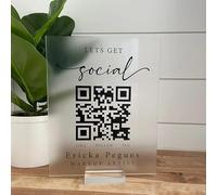 Pahdecor 5 X 7 pollici Mini QR Code Sign, Personalizzato Frosted Trasparente Acrilico Sign, Wifi Qr Code Signage, Small Business Scanning Payment Plaque, Leave a Good Review Panel for Beauty Salon