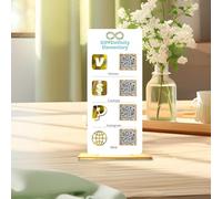 Pahdecor 7 X 15 pollici personalizzato Qr Code Sign, personalizzato acrilico Scan To Pay Plaque, Wifi Qr Code Sign, Let's Be Social Multi Media Signage, Decorazione da tavolo adatto per saloni di