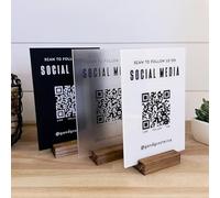 Pahdecor Acrilico Personalizza QR Code Signeletica Multi Social Media Venmo Instagram Cashapp Placca Scansione Pagare Sito Web Adatto Salone Bellezza