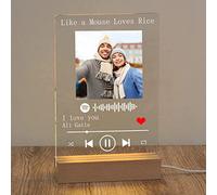 Pahdecor Canzone Acrilica Personalizzata con Foto Cornici Personalizzate Musica Spotify Targa Copertina Album Scansionabile 7 Colori LED Luce Notturna Regali Personalizzati per Compleanno Fidanzato