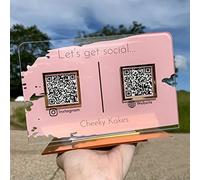Pahdecor Cartello personalizzato con doppio codice QR, cartello per scansione a pagamento, cartello Venmo Instagram Sign PayPal CashApp, cartello di pagamento diretto, piccola targa pop-up