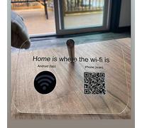 Pahdecor Cartello Wifi personalizzato, 12,7 x 17,8 cm, scansione personalizzata Wifi codice QR, cartello con password WiFi per casa, cartello WiFi in acrilico per gli ospiti aziendali affari noleggio