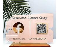 Pahdecor Insegne personalizzate Business QR Code Contanti Paypal Venmo Instagram Social Media Signs Acrilico Negozio pop-up Matrimoni Parrucchieri Menu Segnaletica (trasparente)
