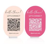 Pahdecor Ovale Personalizzato Qr Code Sign 3.8 X 6 Inch Mini Sign Business Stand Social Media Cash App Vemon Wifi Qr Code Signage Per Gli Ospiti Pagamento Scannable Plauque Adatto Per Saloni di