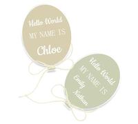 Pahdecor Palloncino acrilico dipinto personalizzato Hello World Nomi di bambino Nuovo Annuncio di nascita del bambino Rivela genere Regalo commemorativo Social Media Foto Prop Segno