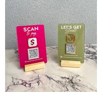 Pahdecor Personalizzato Business Acrilico Singolo Social Media Segno Codice QR personalizzato Venmo Instagram Placca Scansione per pagare Segni Sociali Codice Sito Web, Trasparente