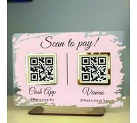 Pahdecor Personalizzato Zelle App Signs, QR-Code Sign, Multi QR Codes Business Sign, Scan to Pay Signs, QR Code Symbol, CashApp, PayPal Symbol, Small Business Payment Plaque, Pop Up Shop