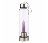 PAHION Bottiglia D'Acqua In Quarzo Naturale Con Gemma Di Cristallo Point Reiki Elisir Di Bacchetta Di Obelisco Curativo A Punta Di Cristallo Naturale Bottiglia Di Acqua Di Energia