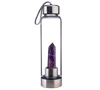 PAHION Bottiglia D'Acqua In Quarzo Naturale Con Gemma Di Cristallo Point Reiki Elisir Di Bacchetta Di Obelisco Curativo A Punta Di Cristallo Naturale Bottiglia Di Acqua Di Energia