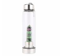 PAHION Bottiglia D'Acqua In Quarzo Naturale Con Gemma Di Cristallo Point Reiki Elisir Di Bacchetta Di Obelisco Curativo A Punta Di Cristallo Naturale Bottiglia Di Acqua Di Energia