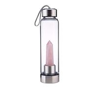 PAHION Bottiglia D'Acqua In Quarzo Naturale Con Gemma Di Cristallo Point Reiki Elisir Di Bacchetta Di Obelisco Curativo A Punta Di Cristallo Naturale Bottiglia Di Acqua Di Energia