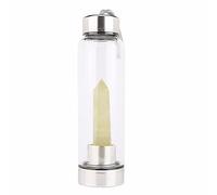 PAHION Bottiglia D'Acqua In Quarzo Naturale Con Gemma Di Cristallo Point Reiki Elisir Di Bacchetta Di Obelisco Curativo A Punta Di Cristallo Naturale Bottiglia Di Acqua Di Energia