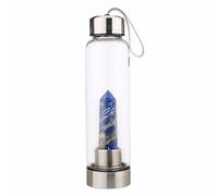 PAHION Bottiglia D'Acqua In Quarzo Naturale Con Gemma Di Cristallo Point Reiki Elisir Di Bacchetta Di Obelisco Curativo A Punta Di Cristallo Naturale Bottiglia Di Acqua Di Energia