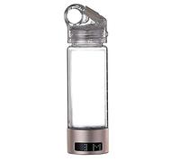 PAHION Bottiglia d'Acqua Ricca di Idrogeno Idrogeno Alcalino Generatore di Acqua Ionizzatore con Lo Schermo del LED Modo 3mins E 6mins Fanno L'acqua Dell'idrogeno di Alta Concentrazione 400ml(Gold,A)