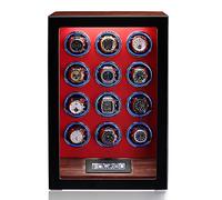 PAHION Caricaorologi Automatici per 2, 4, 6, 9 O 12 Orologi con Motore Silenzioso Scatola Caricaorologi Vetrina Illuminazione A LED E Controllo Touchscreen LCD Custodia in Legno per Orologi da Polso