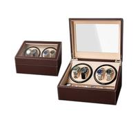 PAHION Scatola Automatica Per Carica Orologi Per 4 Orologi + 6 Scomparti Per Orologio Scatola Per Carica Orologio Con 3 Modalità Di Rotazione E Motore Silenzioso Adattatore CA Incluso