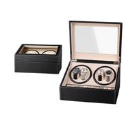 PAHION Scatola Automatica Per Carica Orologi Per 4 Orologi + 6 Scomparti Per Orologio Scatola Per Carica Orologio Con 3 Modalità Di Rotazione E Motore Silenzioso Adattatore CA Incluso