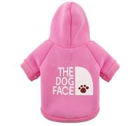 Paiaite Felpa con cappuccio rosa per cani chihuahua: mantieni il tuo cucciolo caldo ed elegante con una felpa stampata "The Dog Face", vestiti per animali domestici e maglione cappotto tutto in uno,