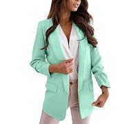 PAIDAXING Blazer classico da donna, casual, colletto con risvolto, a maniche lunghe, con tasca, elegante, multicolore, tinta unita, con bottoni, leggero cardigan per lavoro d'affari