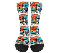 PAIDAXING Calzini divertenti 67 meme per bambini novità gelato 6 7 calze stampate adolescenti ragazzi ragazze sei sette calzini antiscivolo sport polpaccio palestra yoga basket hockey pallavolo corsa