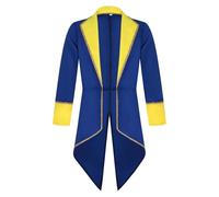 PAIDAXING Costume di Halloween da uomo medievale vintage, cappotto punk gotico di media lunghezza, cosplay rinascimentale, giochi di ruolo, abito letterario retrò, giacca da uomo, Blu, L