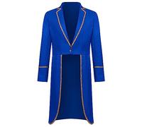 PAIDAXING Costume di Halloween da uomo per adulti, medievale retrò, cappotto corto punk di media lunghezza con finiture dorate, cosplay gotico vittoriano, gioco di ruolo rinascimentale, outfit vintage