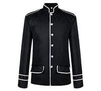 PAIDAXING Costume di Halloween da uomo per adulti, stile steampunk, gotico, vittoriano, vintage, punk, blazer, retrò, medievale, rinascimentale, cosplay, gioco di ruolo, Nero , M