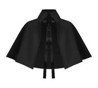 PAIDAXING Crusader Mantello con cappuccio con colletto alla coreana, mantello corto medievale per adulti, unisex, costume da cavaliere da combattimento, approvato per giochi di ruolo e Halloween, Nero