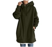 PAIDAXING Felpe da donna oversize con cappuccio con cerniera completa giacche con cappuccio moda tinta unita plus size felpa capispalla da donna casual autunno inverno vestibilità ampia cardigan