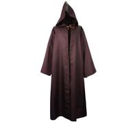 PAIDAXING Mantello da uomo per Halloween da mago mietitore, mantello per cosplay, mantello medievale con cappuccio, costume da cavaliere festivel per spettacoli teatrali, abbigliamento per giochi di